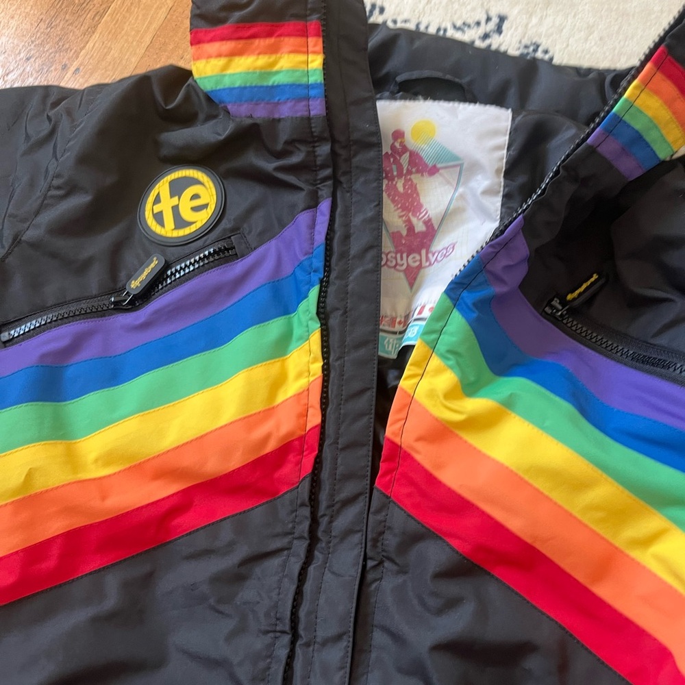 Large Tipsy Elves snowsuit rainbow